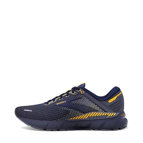 Brooks Men's Adrenaline GTS 22 Mesh Running Sneaker in Peacoat/Grey/Sunflower