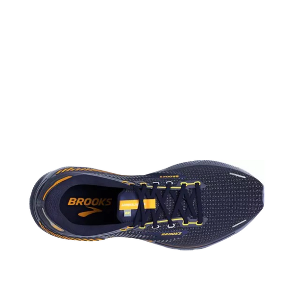 Brooks Men's Adrenaline GTS 22 Mesh Running Sneaker in Peacoat/Grey/Sunflower