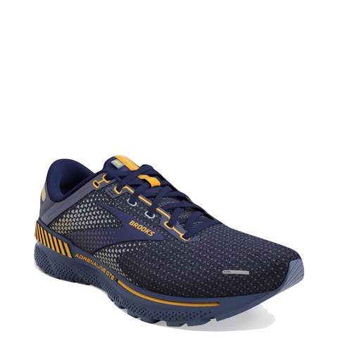 Brooks Men's Adrenaline GTS 22 Mesh Running Sneaker in Peacoat/Grey/Sunflower