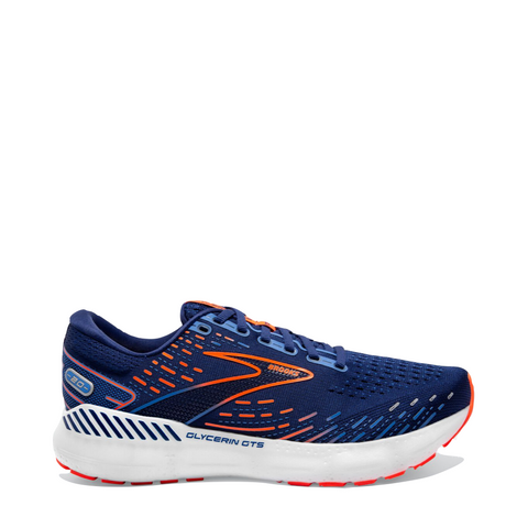 Brooks Men's Glycerin GTS 20 Sneaker in Blue Depths/Palace Blue/Orange