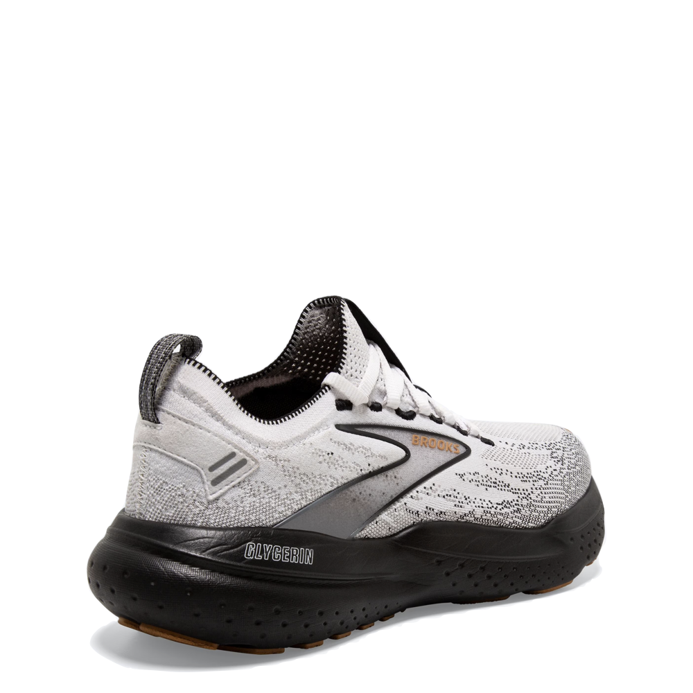 Heel and Counter view of Brooks Glycerin Stealth Fit GTS 21 for men.