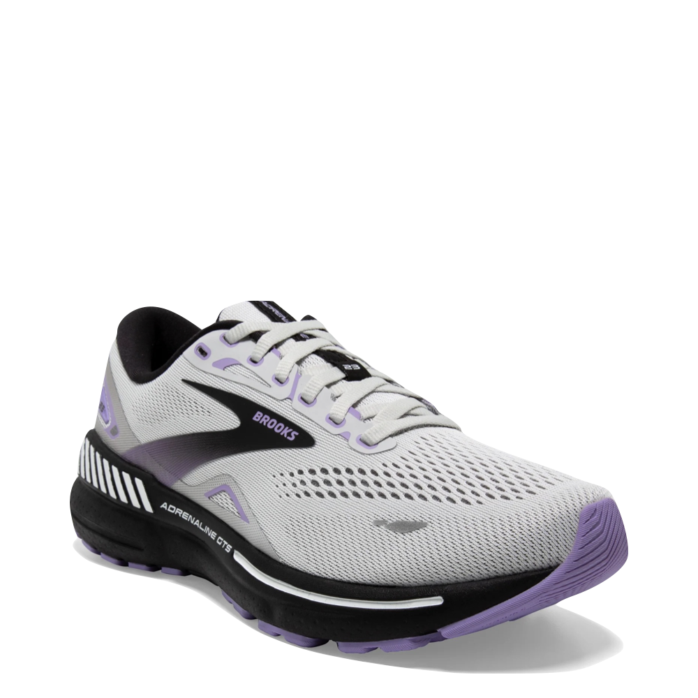 Brooks Women's Adrenaline GTS 23 Running Sneaker in Grey/Black/Purple