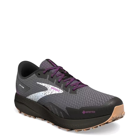 Brooks Women's Divide 4 GTX Waterproof Trail Running Sneakers in Black/Blackened Pearl/Purple