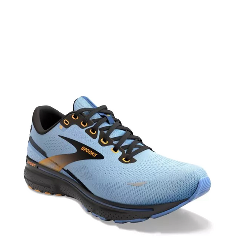 Brooks Women's Ghost 15 Running Sneakers in Light Blue/Black/Yellow