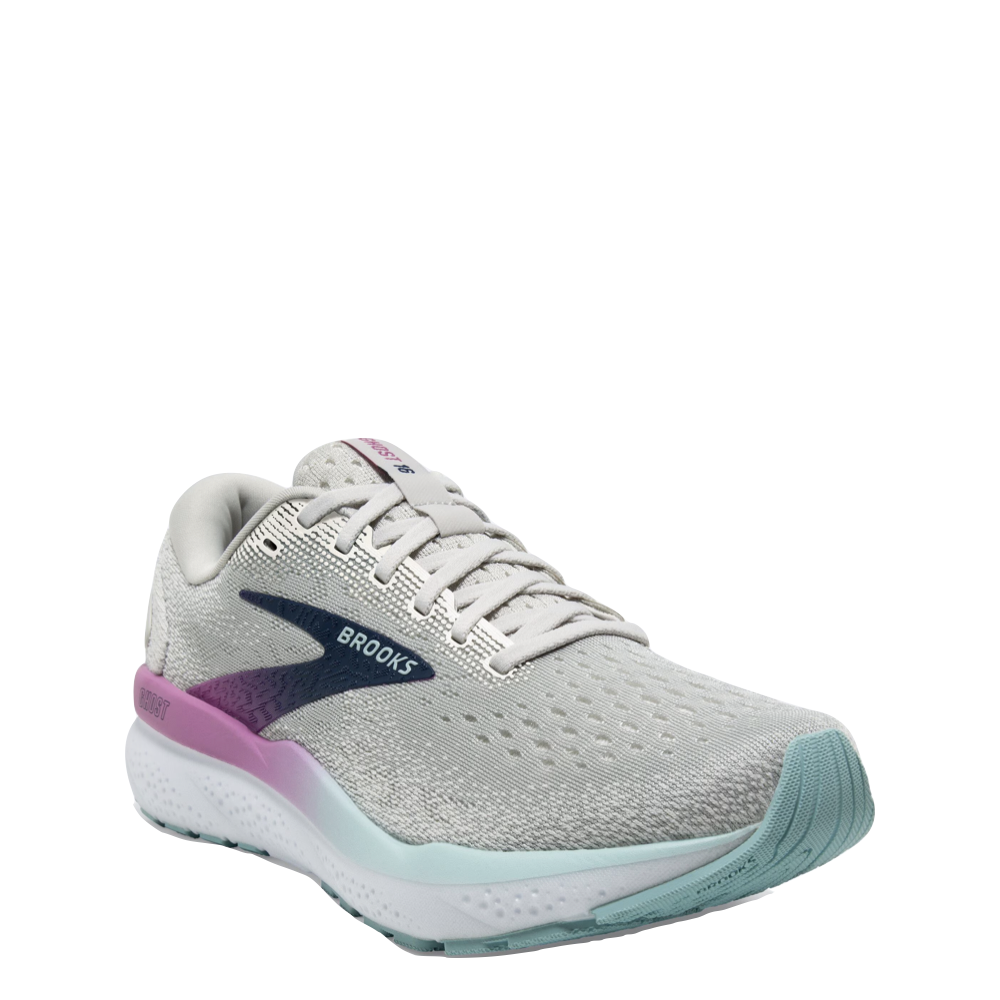 Mudguard and Toe view of Brooks Ghost 16 Sneaker for women.