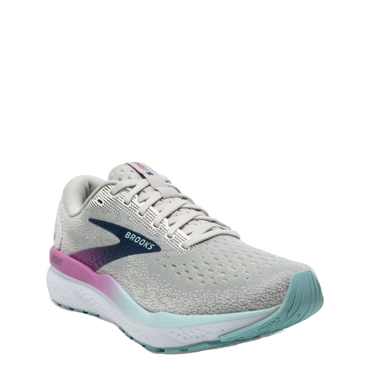 Mudguard and Toe view of Brooks Ghost 16 Sneaker for women.