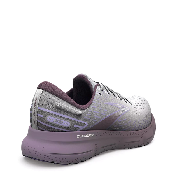 Brooks Women's Glycerin 20 Running Sneakers in White/Orchid/Lavender
