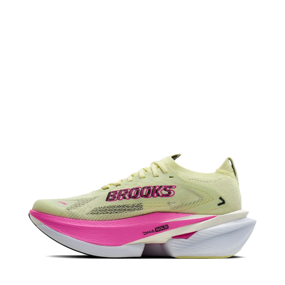 Side (left) view of Brooks Hyperion Max 3 Sneaker for women.