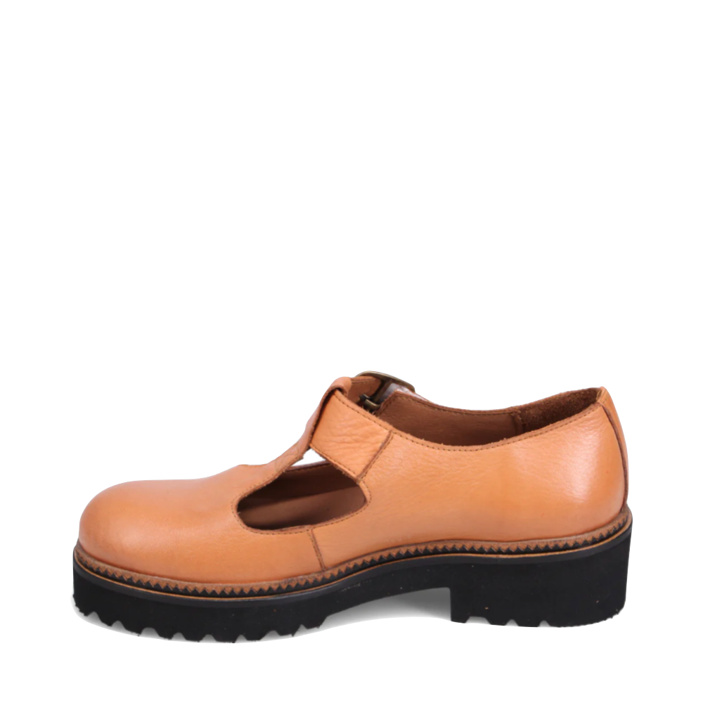 Side (left)  view of Bueno Abigail T-Strap Leather Mary Jane for women.