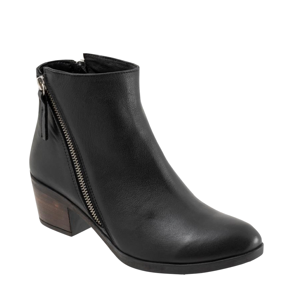 Toe view of Bueno Camila Heeled Double Side Zip Boot for women.