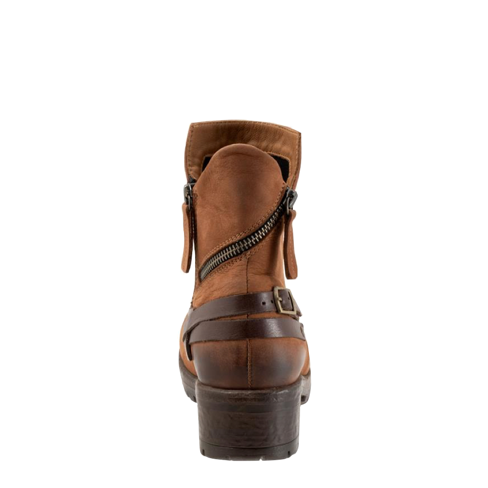Back view of Bueno Fallon Side Zip Leather Boot for women.