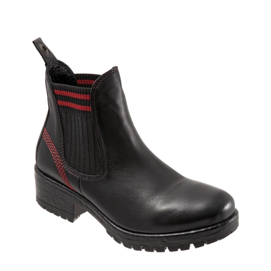 Toe view of Bueno Florida Leather Pull On Heeled Chelsea Boot for women.