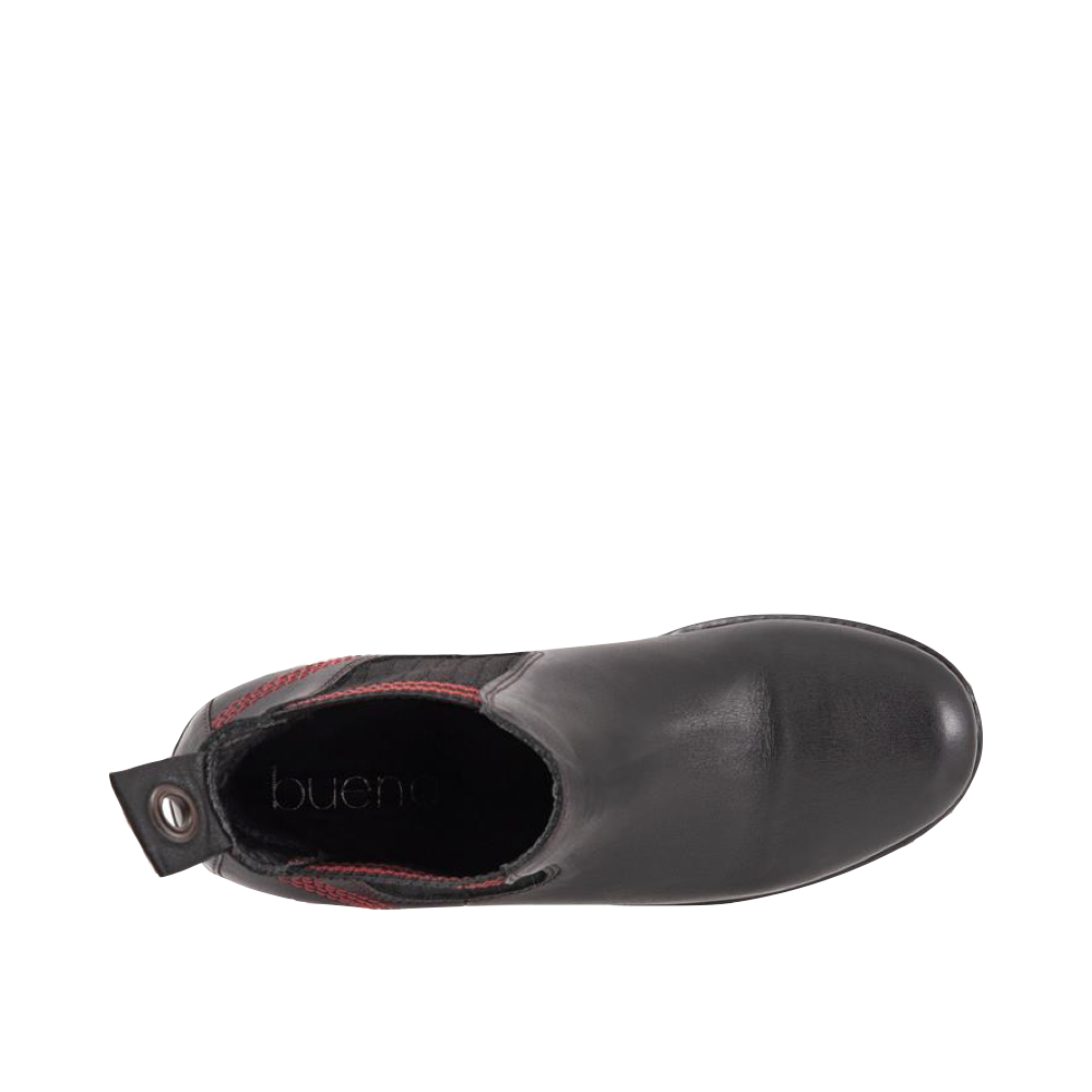 Top-down view of Bueno Florida Leather Pull On Heeled Chelsea Boot for women.