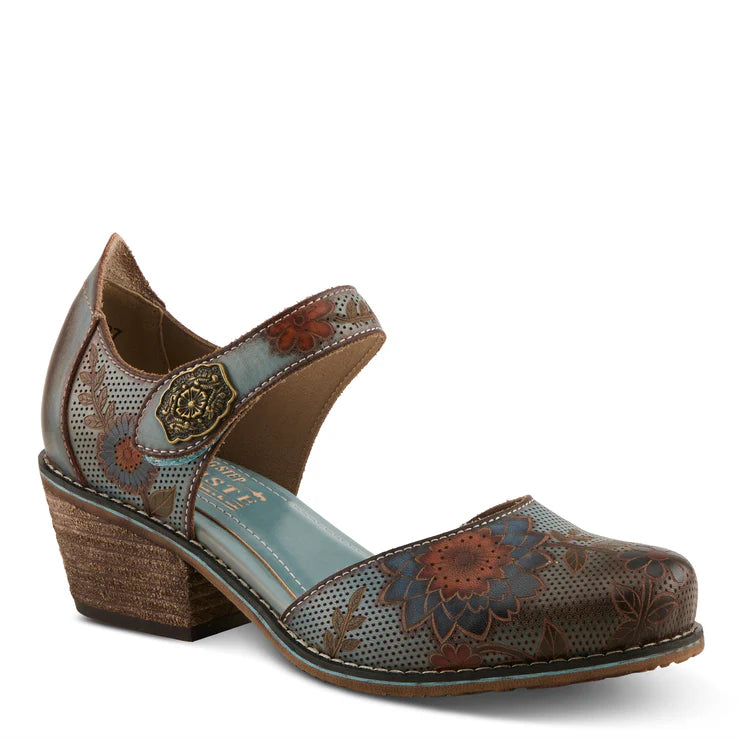 Spring Step Women's Cabracho Heeled Mary Jane in Blue Multi