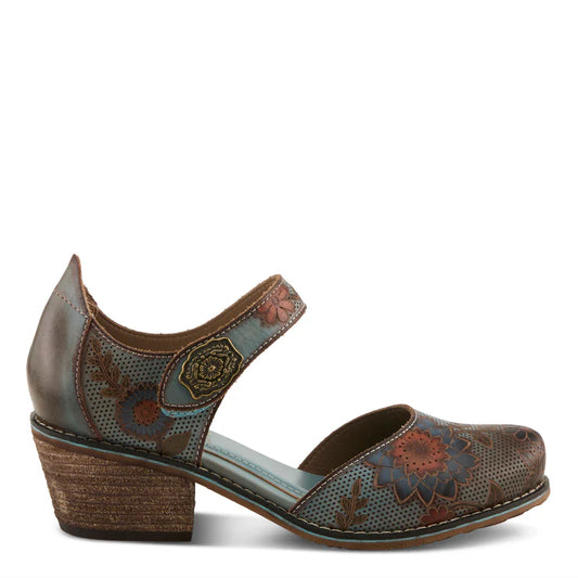 Spring Step Women's Cabracho Heeled Mary Jane in Blue Multi