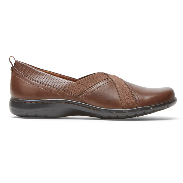 Cobb Hill by Rockport Women's Penfield Envelope Slip On Loafer in Bark Brown