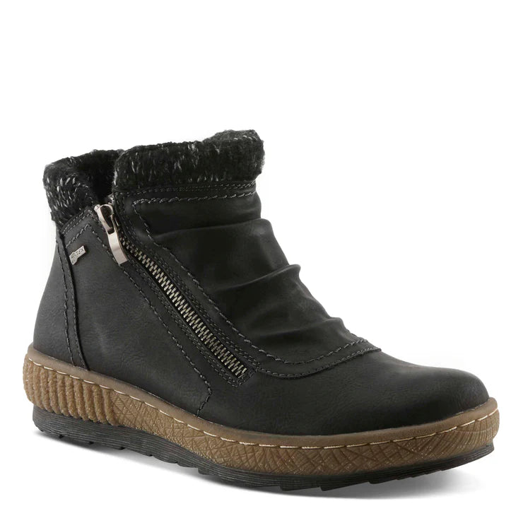Spring Step Women's Cleora Side Zip Water Resistant Boot in Black