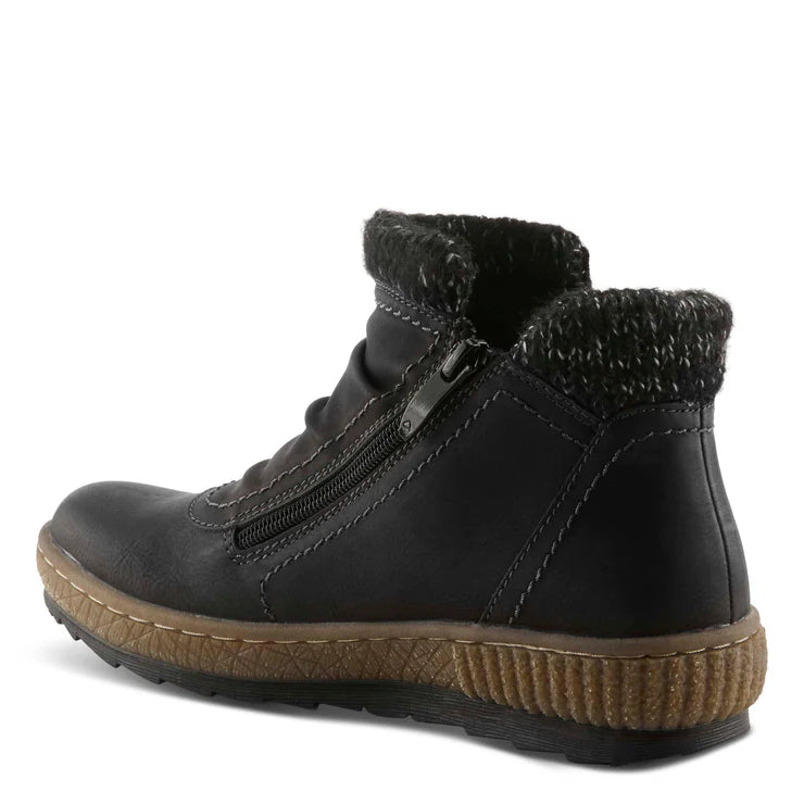 Spring Step Women's Cleora Side Zip Water Resistant Boot in Black