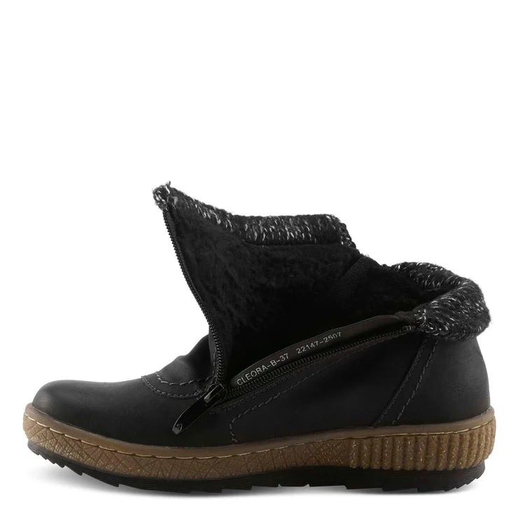 Spring Step Women's Cleora Side Zip Water Resistant Boot in Black