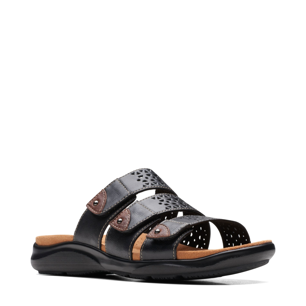 Toe view of Clarks Kitly Walk Slide Sandal for women.