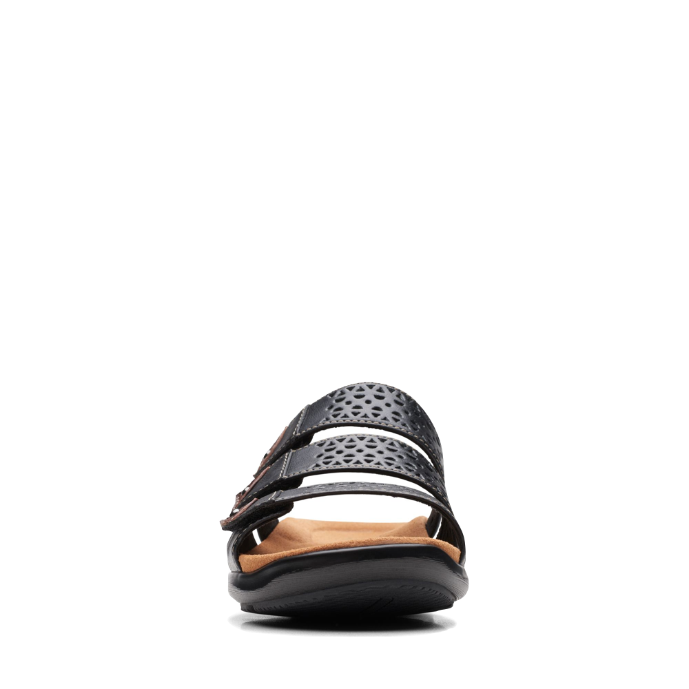 Front view of Clarks Kitly Walk Slide Sandal for women.