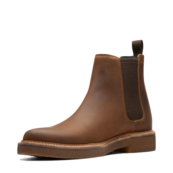 Clarks Men's Clarkdale Easy Pull On Chelsea Boot in Beeswax Brown