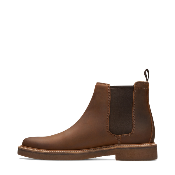 Clarks Men's Clarkdale Easy Pull On Chelsea Boot in Beeswax Brown
