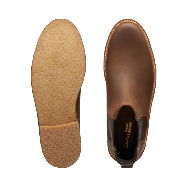 Clarks Men's Clarkdale Easy Pull On Chelsea Boot in Beeswax Brown