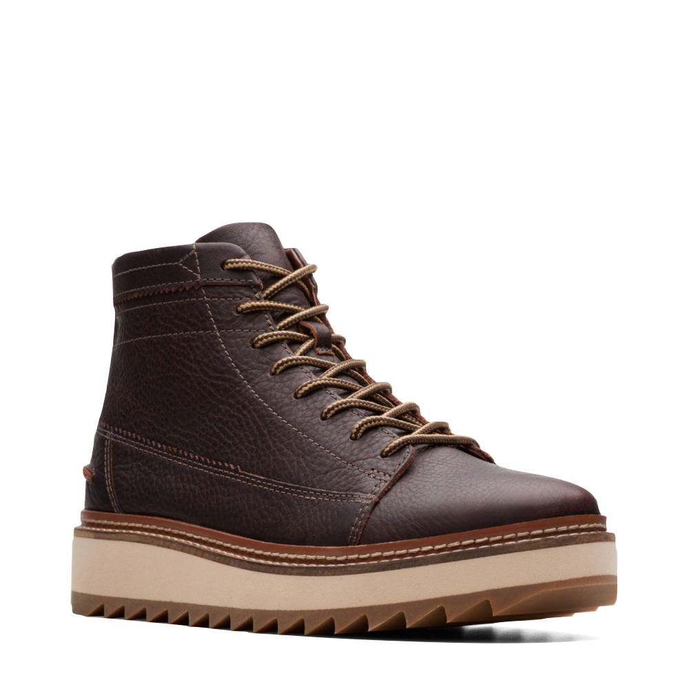 Clarks Men's Clarkhill Hi Leather Lace Boot in Dark Brown