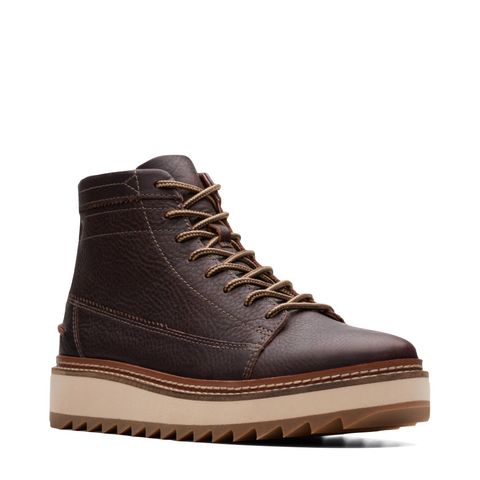 Clarks Men's Clarkhill Hi Leather Lace Boot in Dark Brown