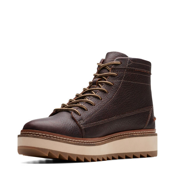Clarks Men's Clarkhill Hi Leather Lace Boot in Dark Brown