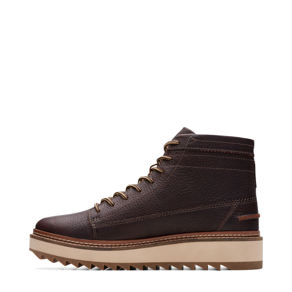 Clarks Men's Clarkhill Hi Leather Lace Boot in Dark Brown