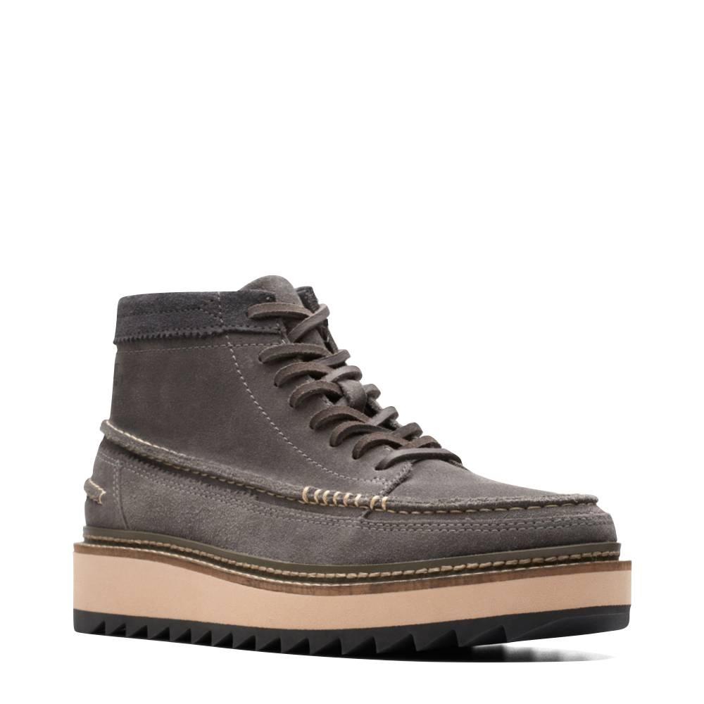 Clarks Men's Clarkhill Mid Suede Lace Boot in Dark Grey