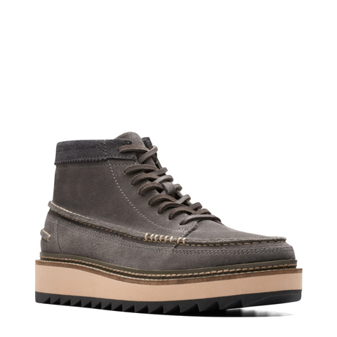 Clarks Men's Clarkhill Mid Suede Lace Boot in Dark Grey
