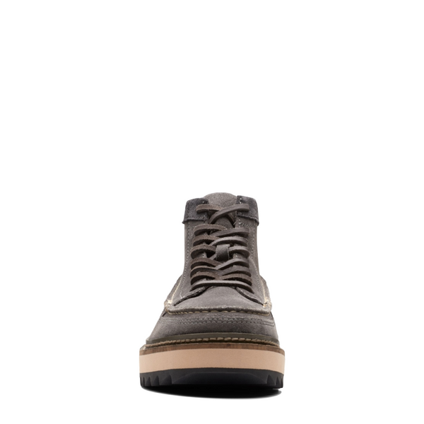 Clarks Men's Clarkhill Mid Suede Lace Boot in Dark Grey