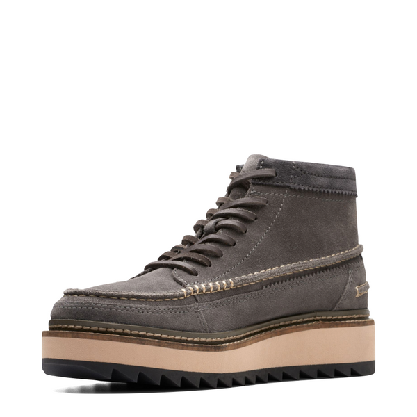 Clarks Men's Clarkhill Mid Suede Lace Boot in Dark Grey