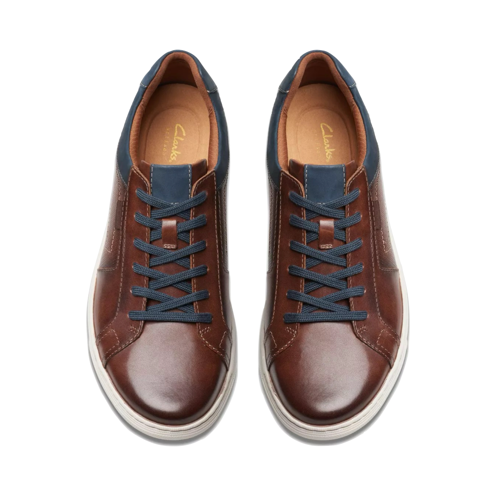 Top-down view of Clarks Mapstone Leather Lace for men.