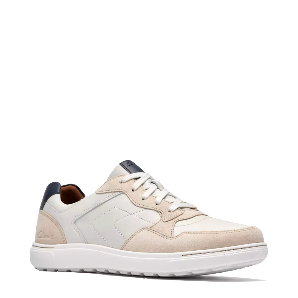 Mudguard and Toe view of Clarks Mapstone Sport Leather Sneaker for men.