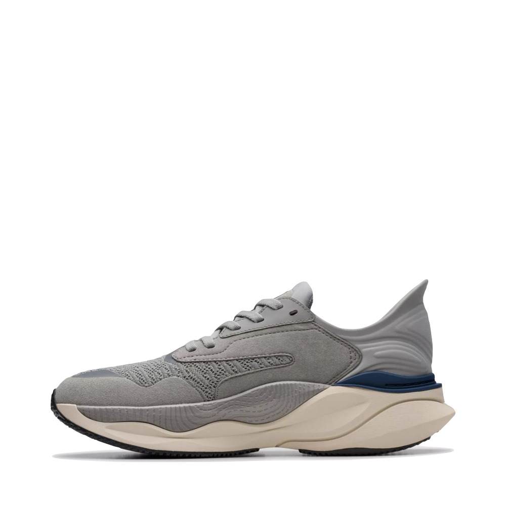 Side (left) view of Clarks Pace Sneaker for men.