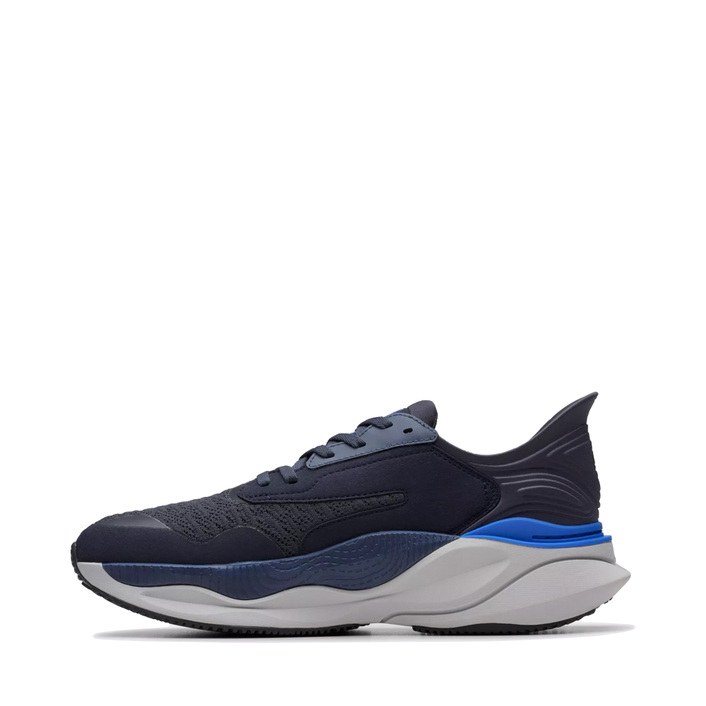 Side (left) view of Clarks Pace Sneaker for men.