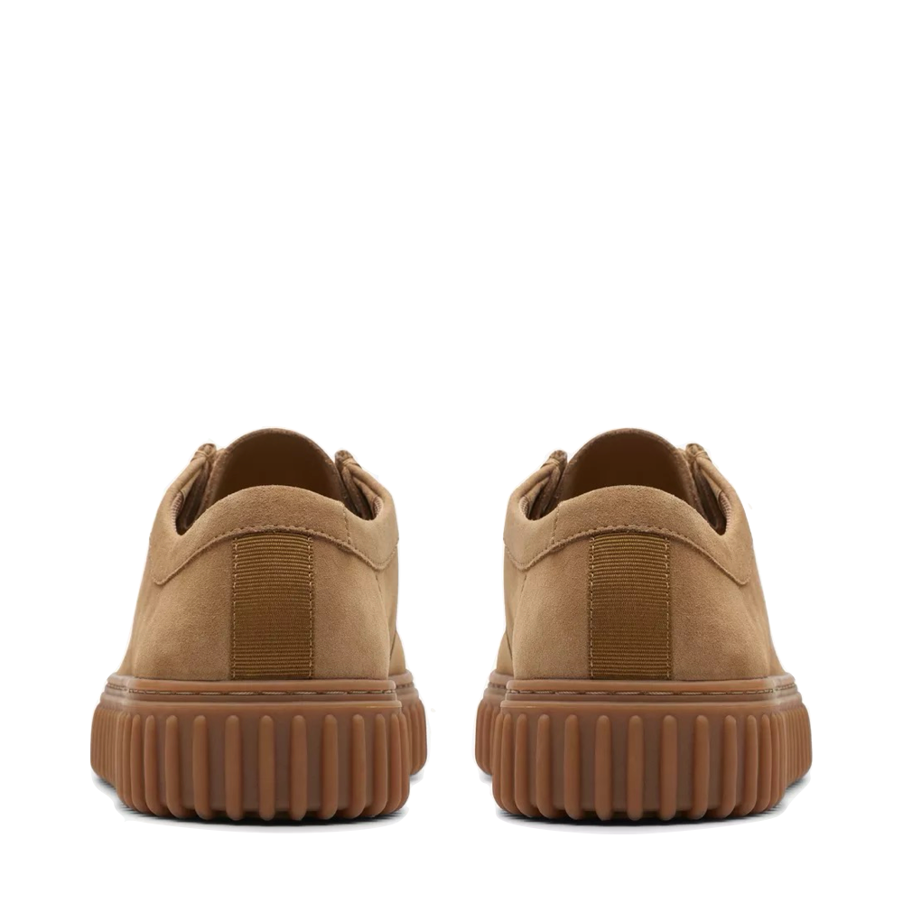 Back view of Clarks Torhill Lo Suede moccasin for men.