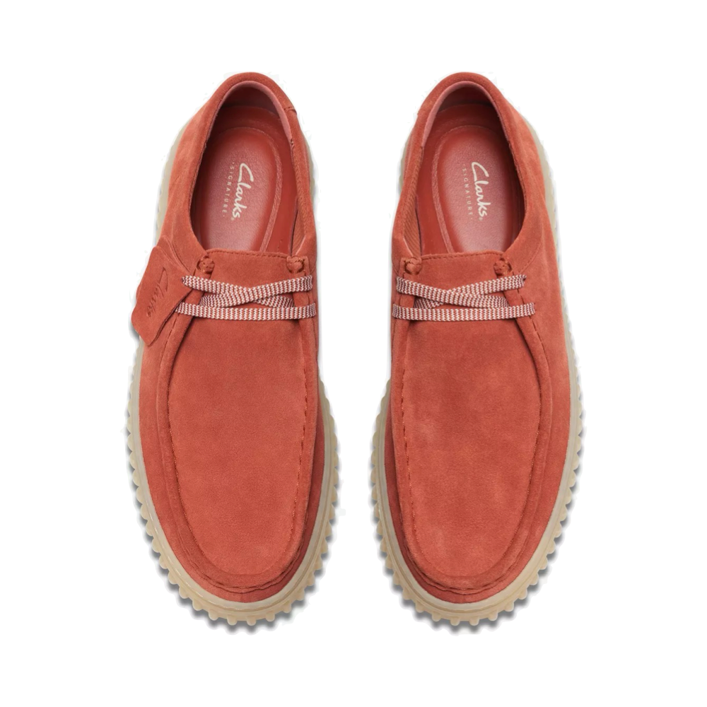 Top-down view of Clarks Torhill Lo Suede Moccasin for men.
