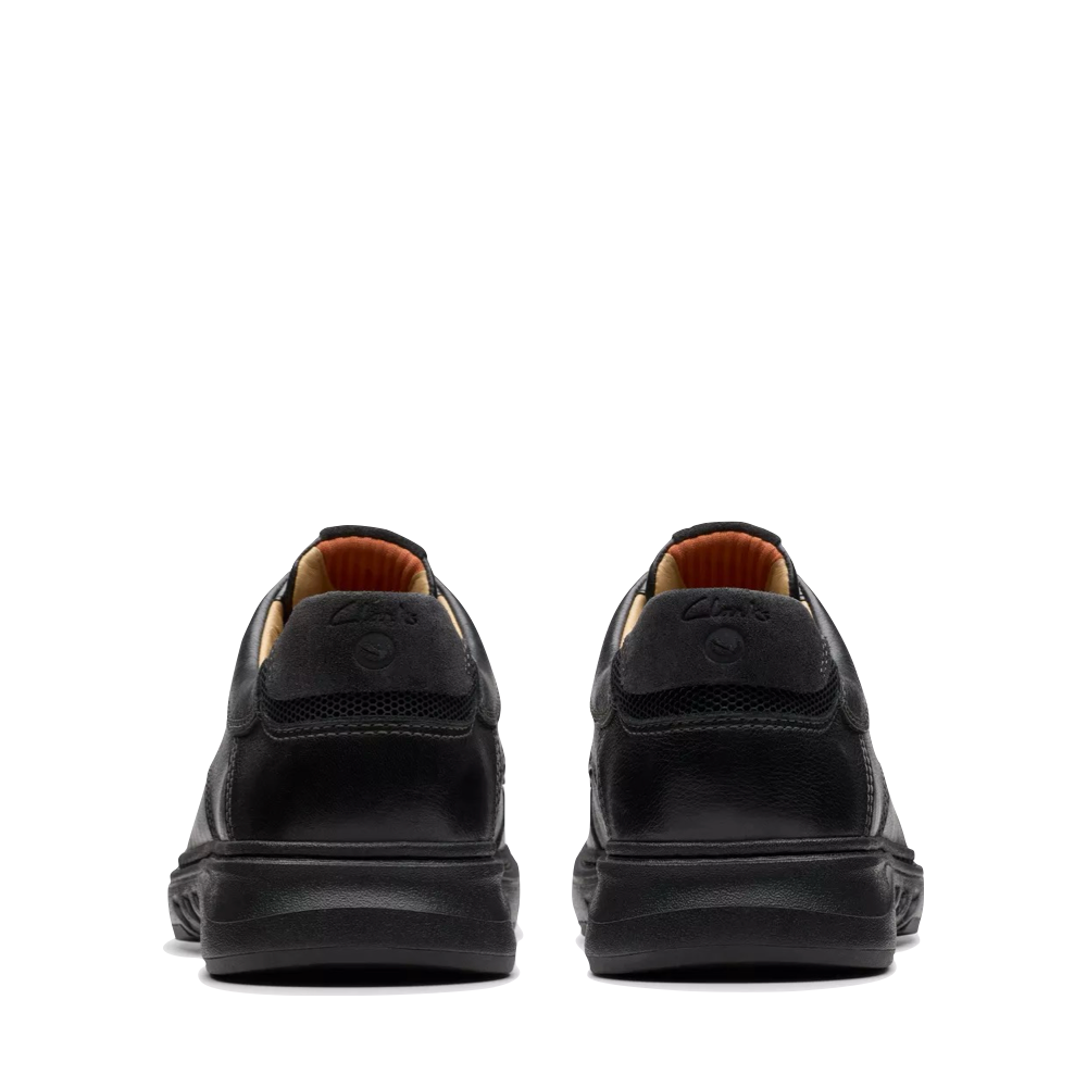 Back view of Clarks Un Briley Leather Lace Shoe for mens.