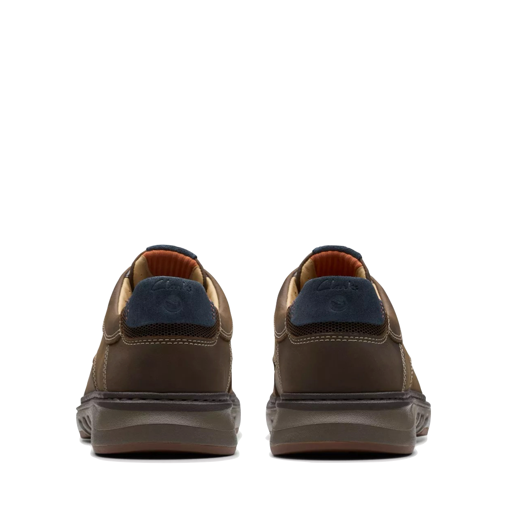 Back view of Clarks Un Briley Leather Lace Shoe for men.