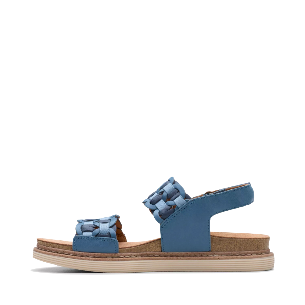 Side (left) view of Clarks Arwell Glide Sandal for women.