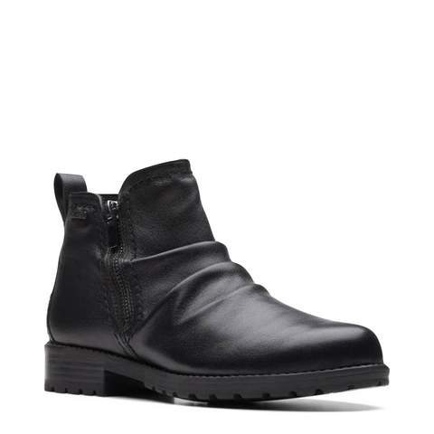 Clarks Women's Aspra Walk Waterproof Leather Boot in Black