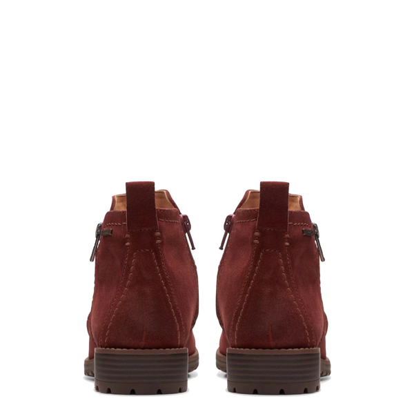 Clarks Women's Aspra Walk Waterproof Suede Leather Boot in Chestnut