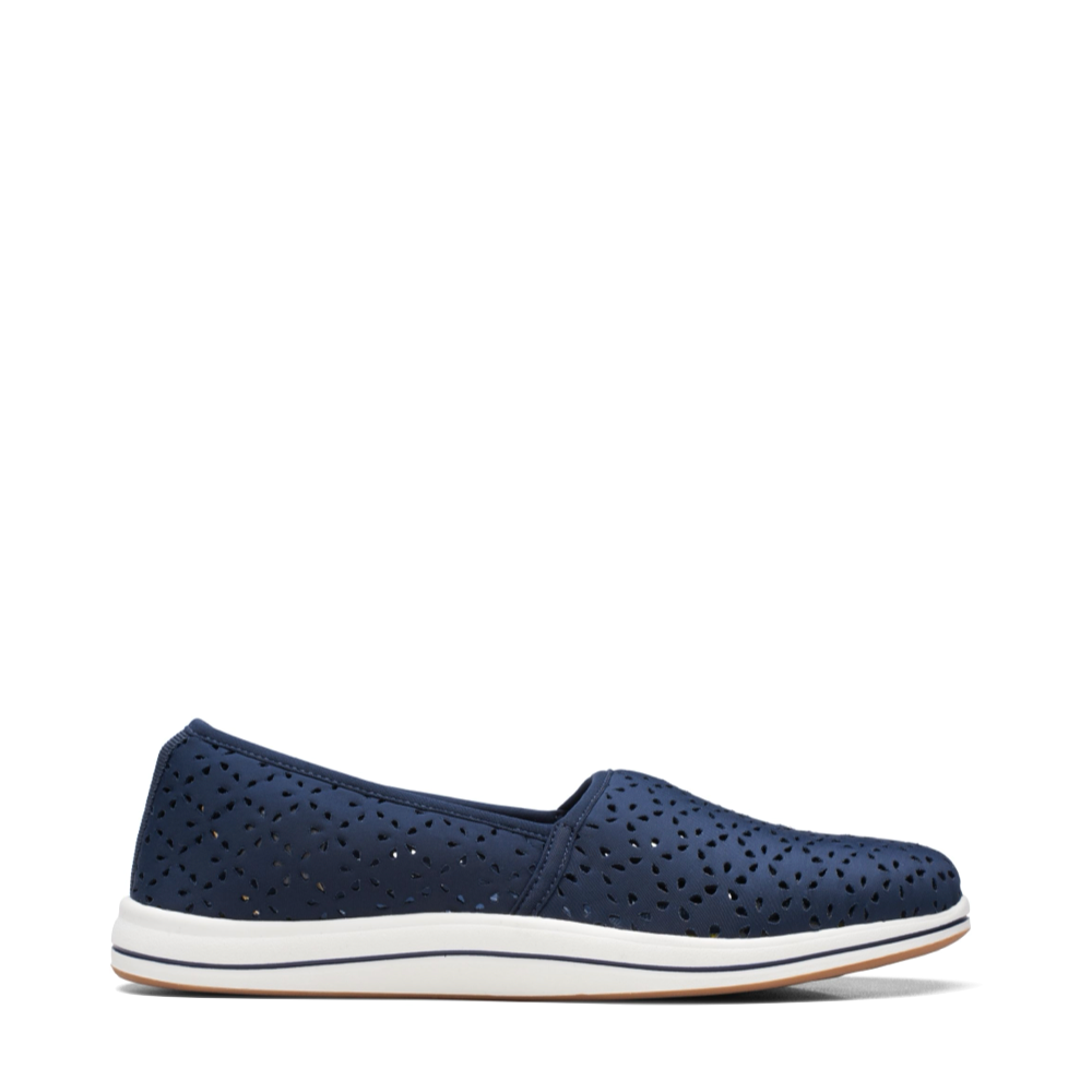 Side (right) view of Clarks Breeze Emily Perfed Slip On for women.