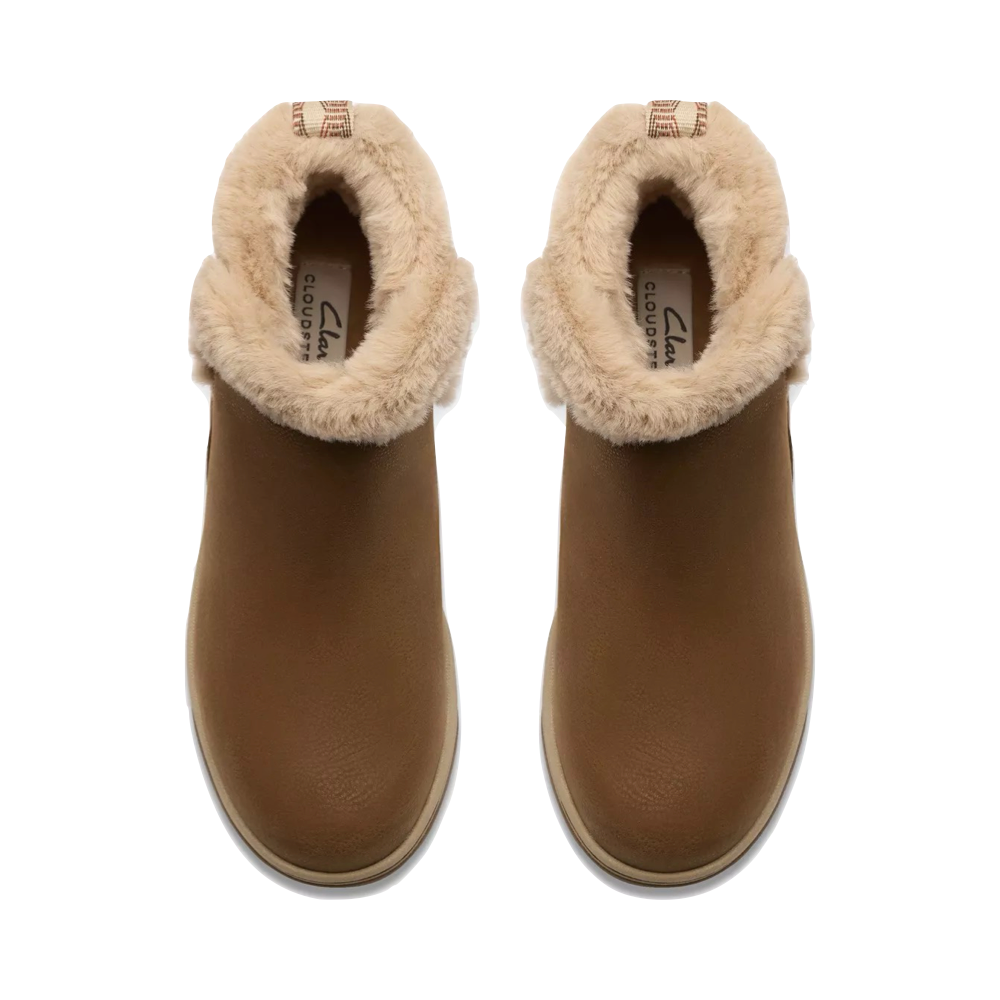 Top-down view of Clarks Breeze Fur Boot for women.