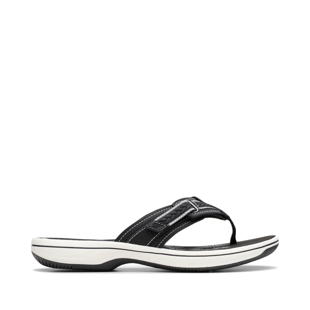 Side (right) view of Clarks Breezy Sun Flip Sandal for women.